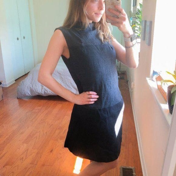 Zara High Neck Color block Sleeveless Shift Dress - Picture 7 of 10